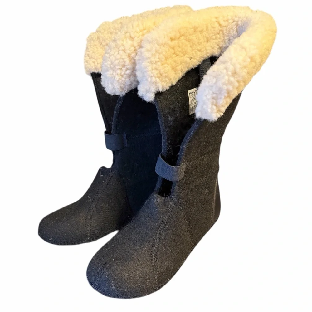 SOREL Women’s Joan of Arc Suede & Shearling Cold Weather Boots Sz 6 Waterproof